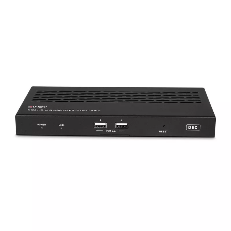 AV-vastaanotin Lindy 4K30 HDMI ja USB over IP -järjestelmä – dekooderi