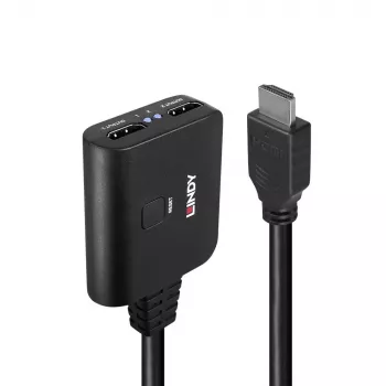Lindy 2-porttinen HDMI 4K60 -jakaja kaapeli musta 3840x2160