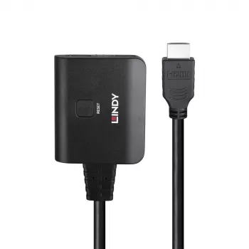 Lindy 2-porttinen HDMI 4K60 -jakaja kaapeli musta 3840x2160