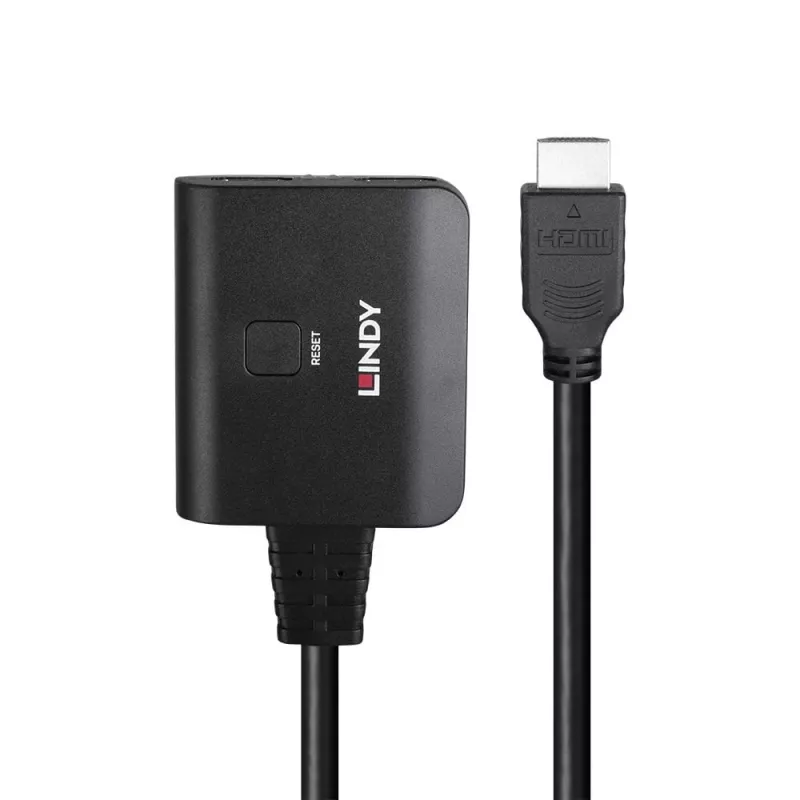Lindy 2-porttinen HDMI 4K60 -jakaja kaapeli musta 3840x2160