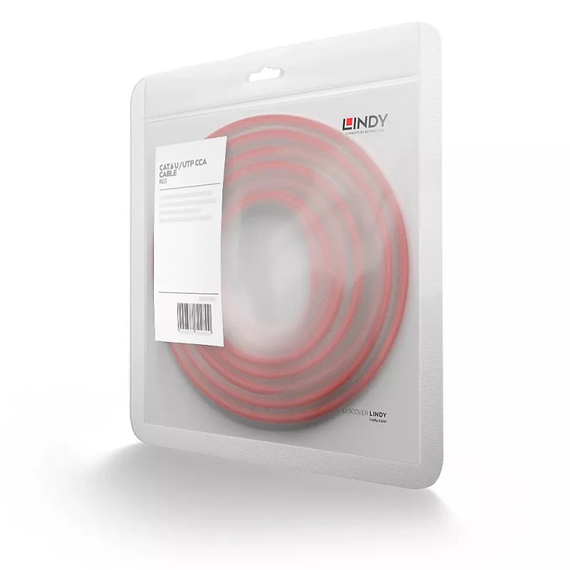 Lindy 48181 -verkkokaapeli punainen 0,5 m Cat6 U/UTP (UTP)