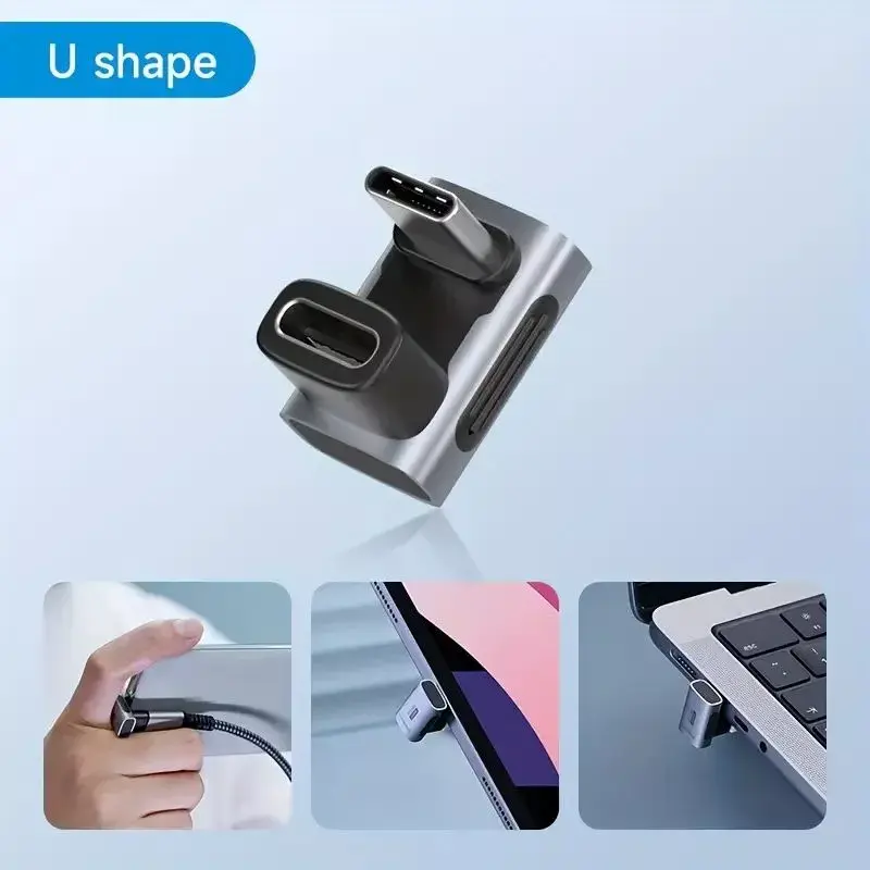 MicroConnect MC-USB4AG Premium USB4 3x2 USB-C -sovitin, kaksinkertaisesti kulmikas, 240 W, 40 Gbps