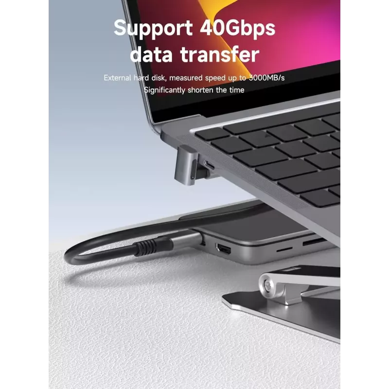 MicroConnect MC-USB4AG Premium USB4 3x2 USB-C -sovitin, kaksinkertaisesti kulmikas, 240 W, 40 Gbps