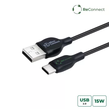Microconnect ECO-USB3.1CCHAR2B USB-kaapeli USB 2.0 2 m USB A USB C musta