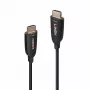 Lindy 100 m Fibre Optic Hybrid HDMI 8K60 -kaapeli 48 Gbit/s musta