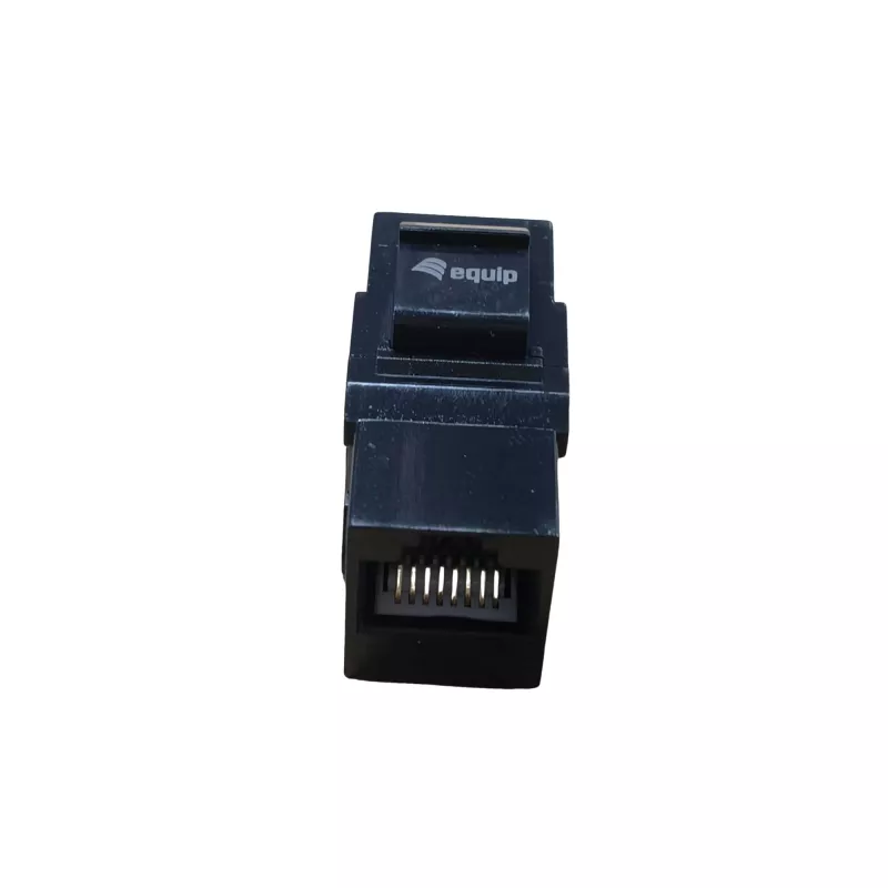 Keystone-inline-liitin EQUIP Cat.6A suojaamaton, RJ-45, matala rakenne, musta, 8 kpl