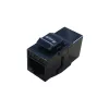 Keystone-inline-liitin EQUIP Cat.6A suojaamaton, RJ-45, matala rakenne, musta, 8 kpl