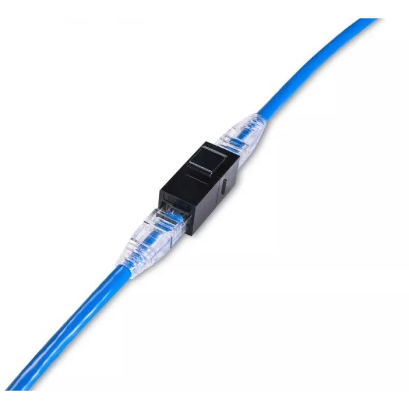 Keystone-inline-liitin EQUIP Cat.6A suojaamaton, RJ-45, matala rakenne, musta, 8 kpl