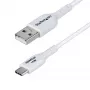 StarTech.com 1 m USB-A - USB-C -latauskaapeli, lataus ja synkronointi, 3A, USB 2.0, TPE-päällyste – valkoinen USB-latauskaapeli