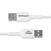 StarTech.com 1 m USB-A - USB-C -latauskaapeli, lataus ja synkronointi, 3A, USB 2.0, TPE-päällyste – valkoinen USB-latauskaapeli