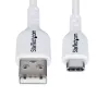 StarTech.com 1 m USB-A - USB-C -latauskaapeli, lataus ja synkronointi, 3A, USB 2.0, TPE-päällyste – valkoinen USB-latauskaapeli