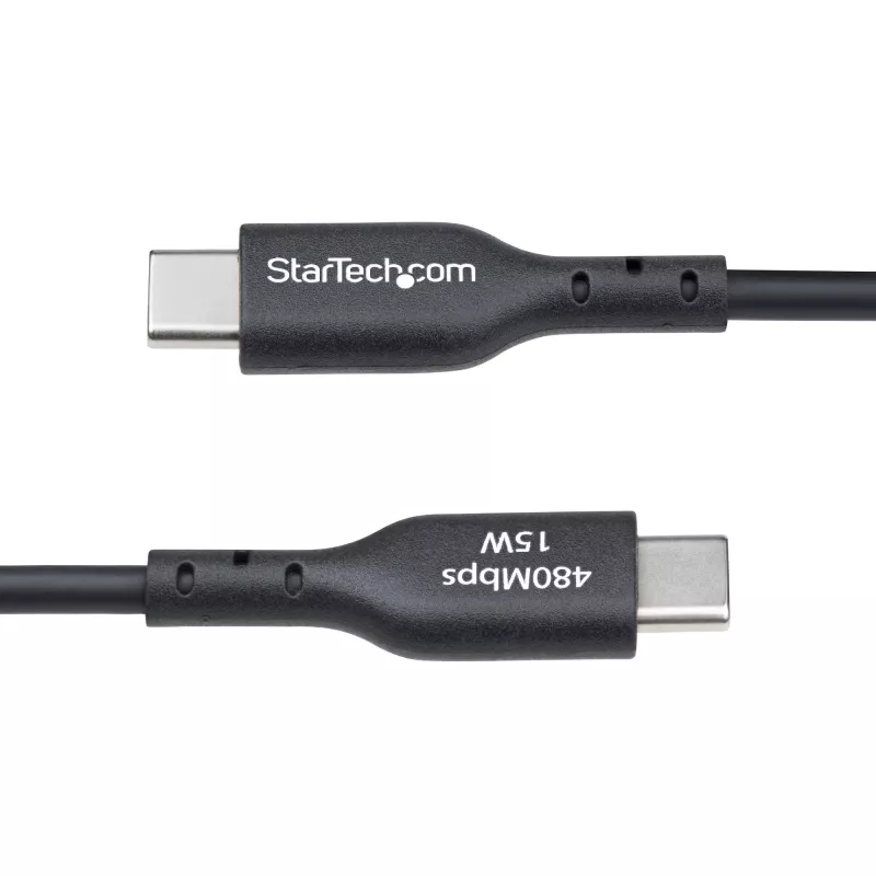 StarTech.com 3 ft (1 m) USB-A - USB-C -latauskaapeli, lataus ja synkronointi, 3A, USB 2.0, TPE-päällyste – musta USB-latauskaapeli