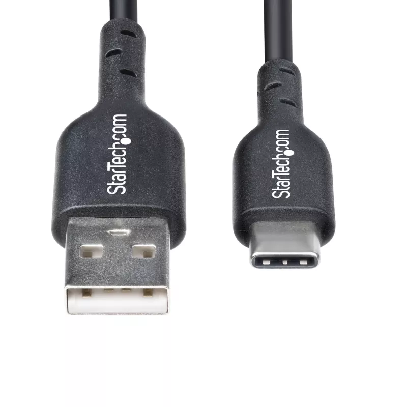 StarTech.com 3 ft (1 m) USB-A - USB-C -latauskaapeli, lataus ja synkronointi, 3A, USB 2.0, TPE-päällyste – musta USB-latauskaapeli