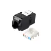 Equip Cat.6A suojaamaton Keystone-kojerasia työkaluton, RJ-45, LSA, musta