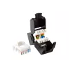 Equip Cat.6A suojaamaton Keystone-kojerasia työkaluton, RJ-45, LSA, musta
