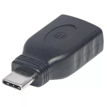 Manhattan USB-C - USB-A -adapteri, uros-naaras, 5 Gbit/s (USB 3.2 Gen1, myös USB 3.0), SuperSpeed USB, musta, elinikäinen takuu, vastaa USB31CAADG