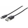Manhattan 354936 USB-C – USB-A -kaapeli, USB 2.0, 3 m, uros–uros, musta