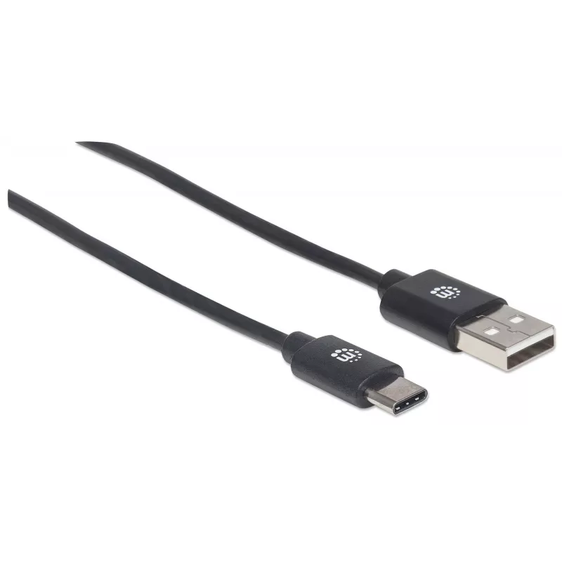 Manhattan 354936 USB-C – USB-A -kaapeli, USB 2.0, 3 m, uros–uros, musta