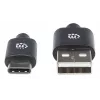 Manhattan 354936 USB-C – USB-A -kaapeli, USB 2.0, 3 m, uros–uros, musta