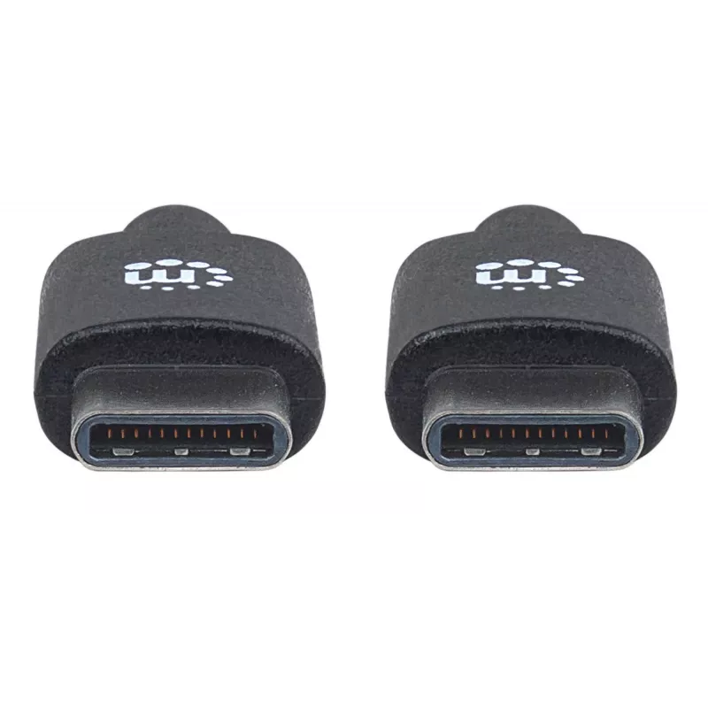 Manhattan USB-C - USB-C -kaapeli, 2 m, uros-uros, musta, 480 Mbit/s (USB 2.0), 3 A, Hi-Speed USB, elinikäinen takuu, vastaa USB2CC2M