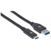 USB-C - USB-A -kaapeli Manhattan 354981 3 m uros-uros
