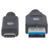 USB-C - USB-A -kaapeli Manhattan 354981 3 m uros-uros