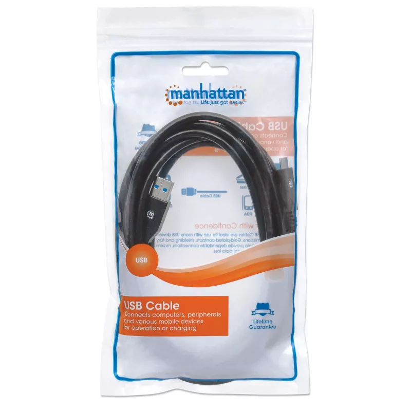 USB-C - USB-A -kaapeli Manhattan 354981 3 m uros-uros