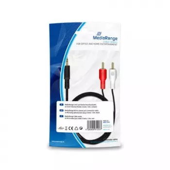 Audiokaapeli MediaRange MRCS164 1 m 2xRCA 3,5 mm musta
