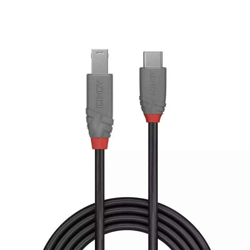 Lindy 1 m USB 3.2 Type-C–B-kaapeli, Anthra Line