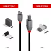 Lindy USB 2.0 Type-C–B-kaapeli, 1 m, Anthra Line