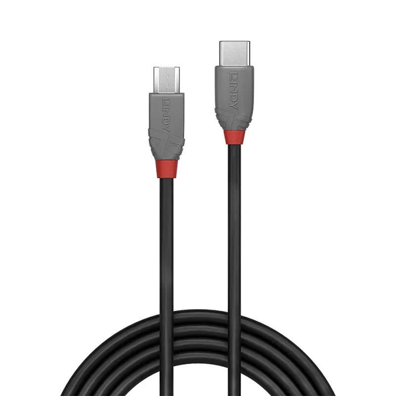 Lindy 2 m USB 2.0 Type-C–Micro-B-kaapeli, Anthra Line