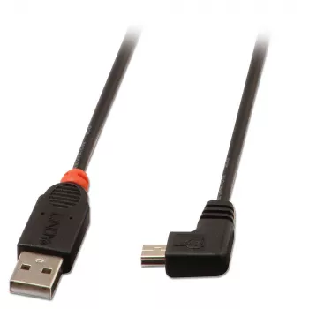 USB-kaapeli Lindy USB2.0 A/Mini-B 90° 0,5 m