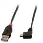 USB-kaapeli Lindy USB2.0 A/Mini-B 90° 0,5 m