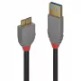 Lindy 0,5 m USB 3.2 Type-A–Micro-B-kaapeli, 5 Gbit/s, Anthra Line