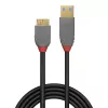 Lindy 0,5 m USB 3.2 Type-A–Micro-B-kaapeli, 5 Gbit/s, Anthra Line