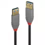 Lindy 0,5 m USB 3.2 Type-A-jatkokaapeli, 5 Gbit/s, Anthra Line