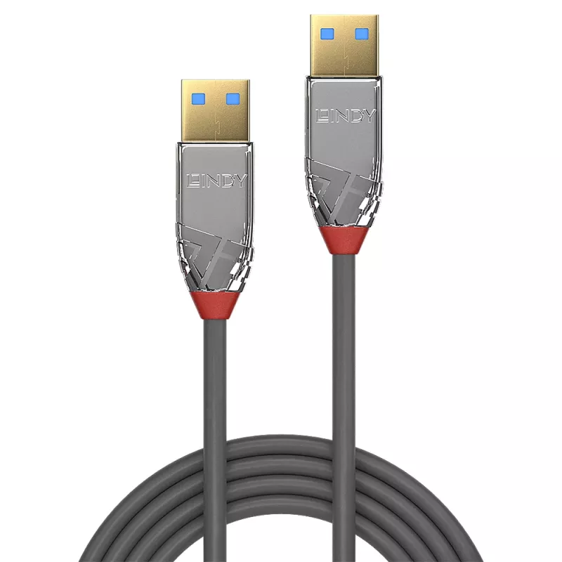 Lindy 36626 USB-kaapeli USB 3.2 Gen 1 (3.1 Gen 1) 1 m USB A harmaa