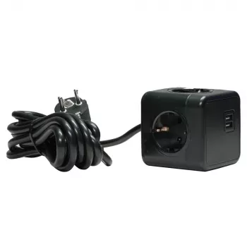 Microconnect GRUCUBE2USB-B3 jatkojohto 3 m 3 AC-pistorasiaa sisäkäyttöön musta