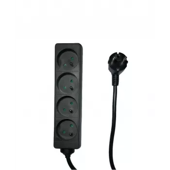 Microconnect MC-PS040150FRB jatkojohto 1,5 m 4 AC-lähtöä sisäkäyttöön musta