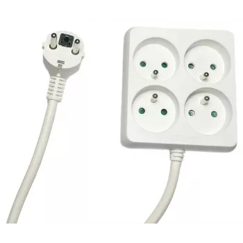 Microconnect MC-PSSQUARE040150FRW jatkojohto 1,5 m 4 AC-pistorasiaa sisäkäyttöön valkoinen