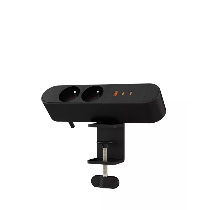 Pöytäjakorasia MicroConnect MC-MDPS-FR2-67W — 2 pistorasiaa, 67 W kokonaisteho