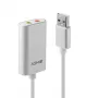 Äänimuunnin Lindy USB Type-A äänimuuntimeen, hopea/valkoinen, 25 g