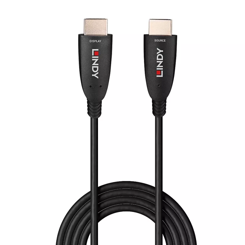 Lindy 40 m kuitu-hybridi HDMI 8K60 kaapeli 48 Gbit/s musta