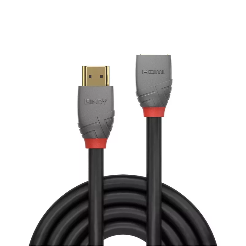 HDMI-jatkokaapeli Lindy 3 m HDMI 2.0 Anthra Line