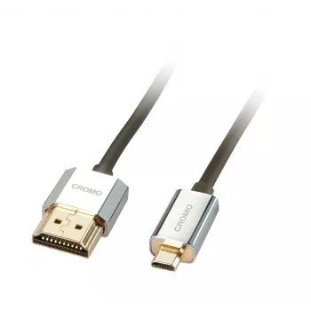 Lindy 0,5 m CROMO ohut High Speed HDMI - micro-HDMI -kaapeli Ethernetillä
