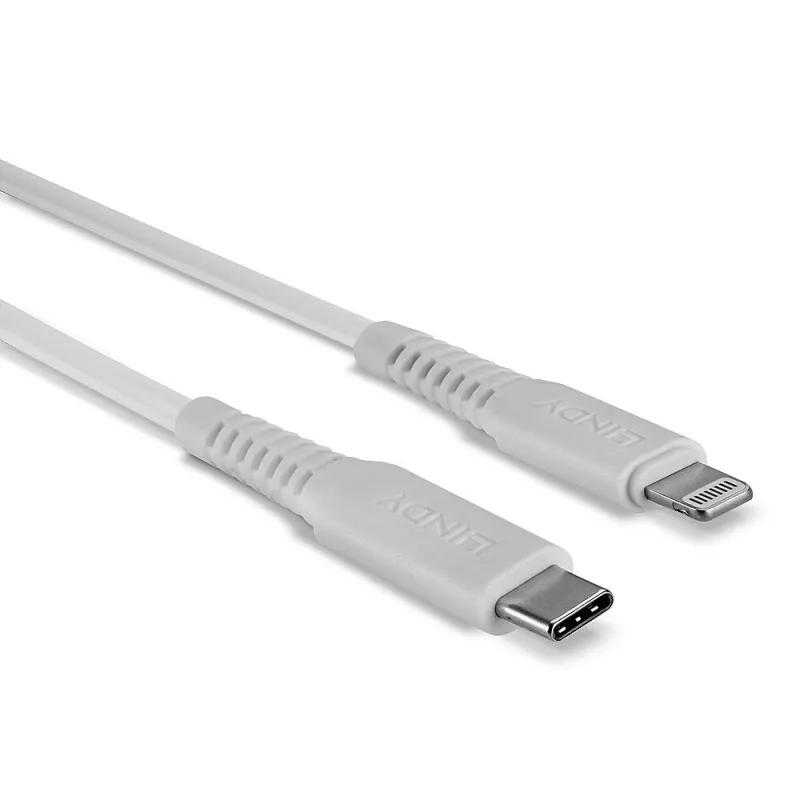 Lindy 0,5 m USB Type-C–Lightning-kaapeli, valkoinen