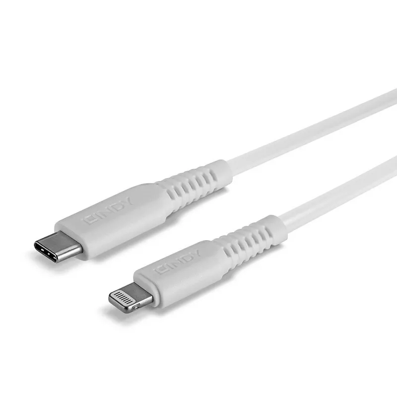 Lindy 0,5 m USB Type-C–Lightning-kaapeli, valkoinen