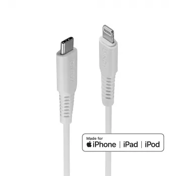 Lindy 1 m USB Type-C–Lightning-kaapeli, valkoinen