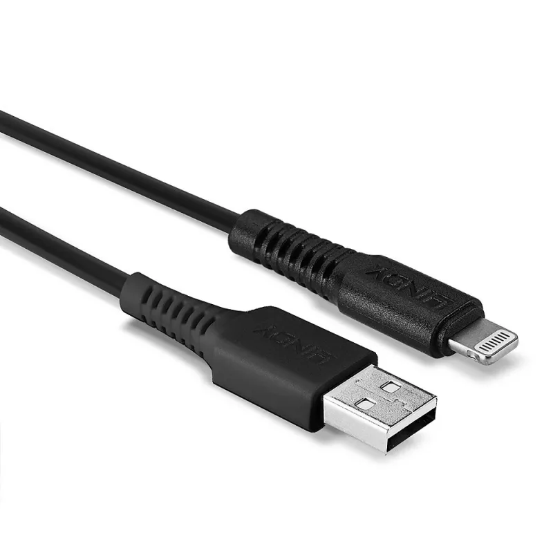 Lindy 3 m USB–Lightning-kaapeli musta