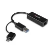 Lindy USB 3.2 Gen 1 Gigabit Ethernet -muunnin langallinen USB Ethernet 5000 Mbit/s musta